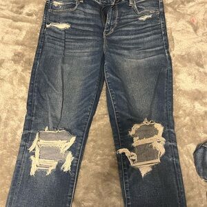 Distressed Blue Jeans